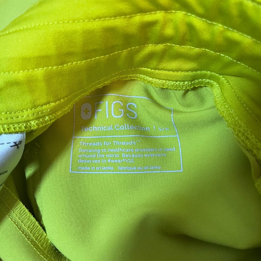 Figs High Waist Zamora Jogger Scrub Pants Nurse Doctor Limeade Yellow Size Small - Picture 3 of 10